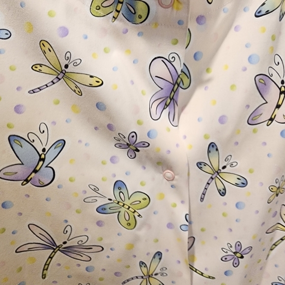Scrub H. Q butterflies multicolor Scrub jacket size M - Picture 4 of 10